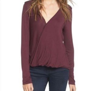 Lush Long-Sleeved Front Wrap Top Medium
